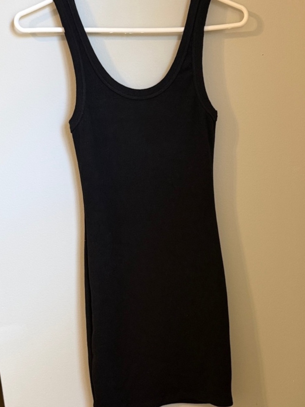 Signature8 Black Ribbed Scoop Mini Dress